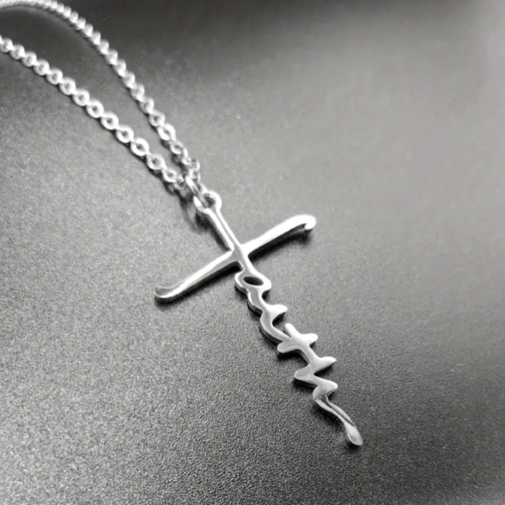 Faith silver necklace